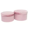 Set 2 Scatole Cilindriche Rosa O28,5X16 Per Regali E Decorazioni Di Natale