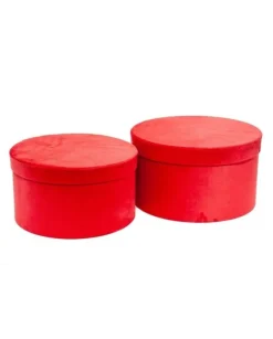Set 2 Scatole Cilindriche Rosse O28,5X16Cm Per Regali E Decorazioni Di Natale