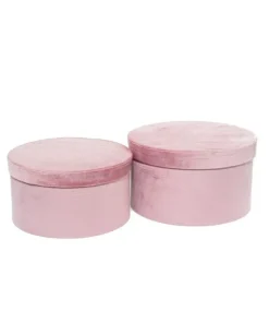 Set 2 Scatole Cilindriche Rosa O28,5X16 Per Regali E Decorazioni Di Natale