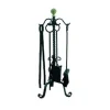 Set Di 4 Accessori Scopa Paletta Pinza Attizzatore Per Camino Con Pomello