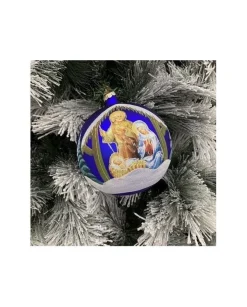 Sfera Di Vetro Decorata A Mano 150Mm Per Albero Di Natale