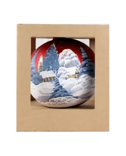 Sfera Di Vetro Decorata A Mano O150Mm Per Albero Di Natale