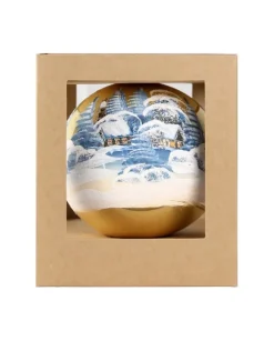 Sfera Di Vetro Decorata A Mano O150Mm Per Albero Di Natale
