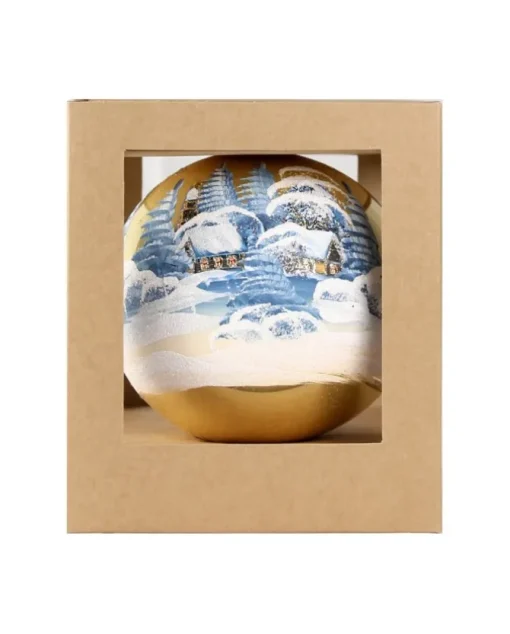 Sfera Di Vetro Decorata A Mano O150Mm Per Albero Di Natale