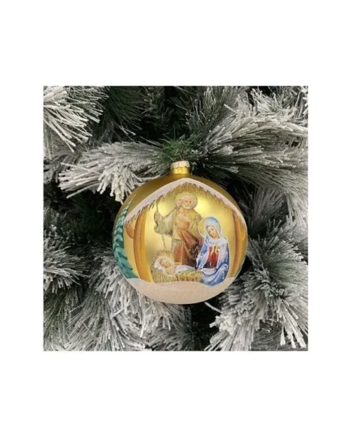 Sfera Di Vetro Decorata A Mano 150Mm Per Albero Di Natale