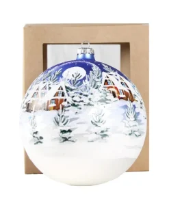Sfera Di Vetro Decorata A Mano 150Mm Per Albero Di Natale