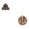 Sfera Pallina Di Vetro 10 Cm Marmorizzata Marrone Verde Per Albero Di Natale