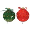 Sfera Pallina In Vetro In Confezione Da 2 Pz Con Fiocchetto In Velluto