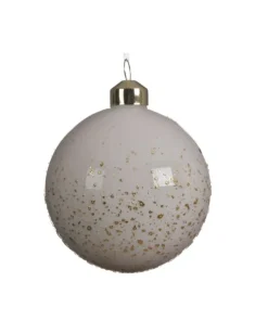 Sfera Pallina Smaltata In Vetro Con Schizzi Di Oro Luccicante Assortito