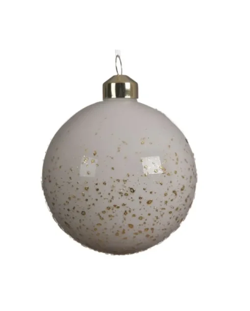 Sfera Pallina Smaltata In Vetro Con Schizzi Di Oro Luccicante Assortito
