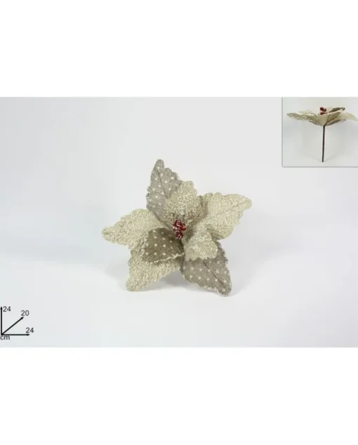 Spillone Fiore Canvas Innevato C/Bacche