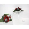 Spillone Natalizio Con Fogli E Bacche E Pigne Innevate 17 Cm