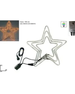 Stella Tripla Con Giochi Di Luci 55X56 Cm Uso Interno/Esterno