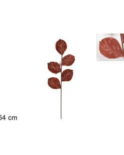 Stelo Foglie Di Velluto Rosa 64Cm