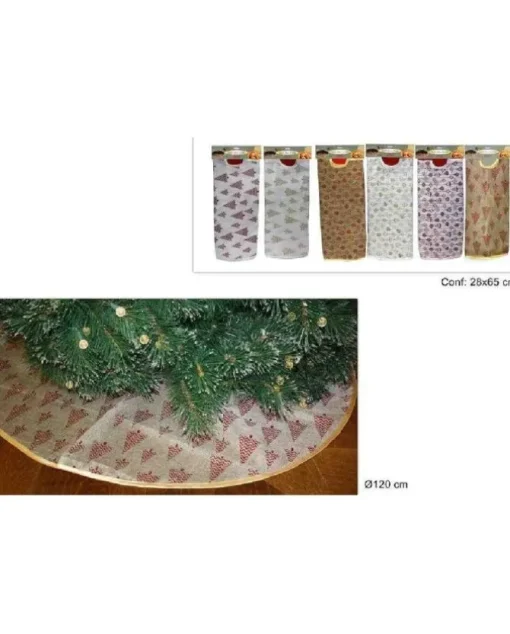 Tappeto Per Albero Di Natale Di Juta Diametro 120Cm