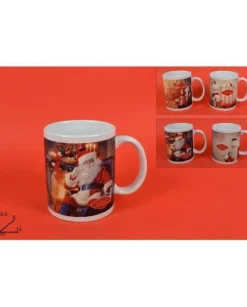 Tazza Natalizia Con Stampa Babbo Natale 12Cm