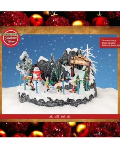 Viallaggio Giostrina Di Natale Pista Di Slittini Con Movimento Musiaca E Suoni